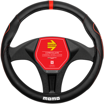 Pokrowiec na kierownicę MOMO SWC 014 Super Grip czarny/czerwony Rozm. M