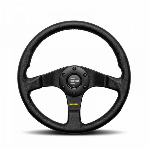 Kierownica sportowa MOMO Tuner 320 mm skóra gładka czarna / ramiona czarne